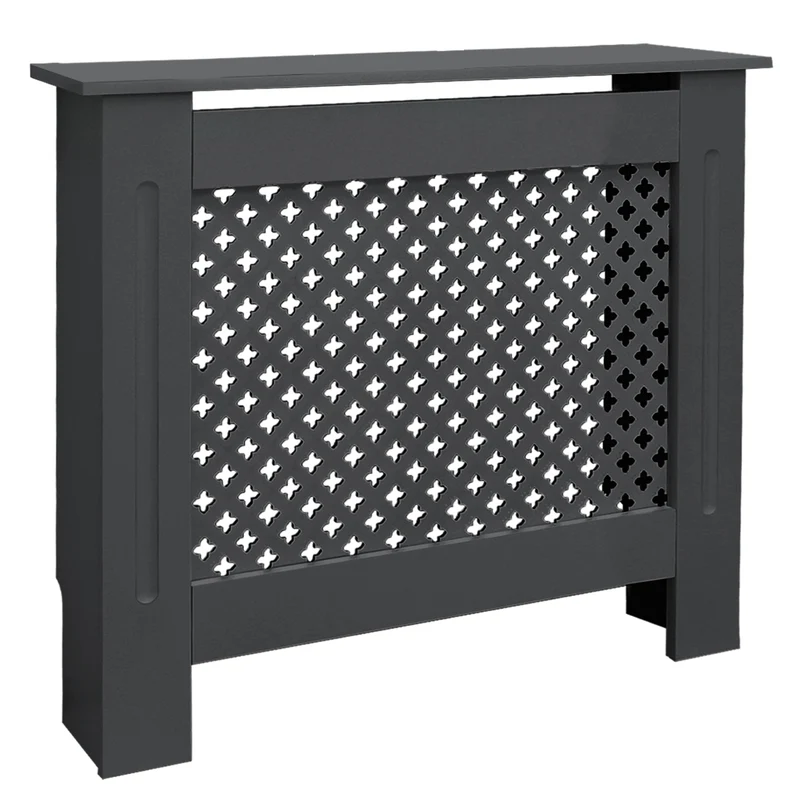 Heizkörperverkleidung 78x19x82 cm Raute Anthrazit aus MDF ML-Design