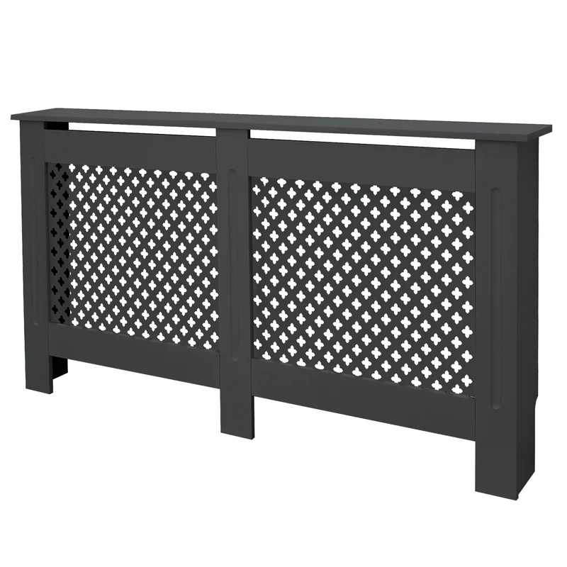 Heizkörperverkleidung 152x19x82 cm Raute Anthrazit aus MDF ML-Design