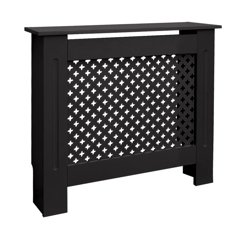 Heizkörperverkleidung 78x19x82 cm Raute Schwarz aus MDF
