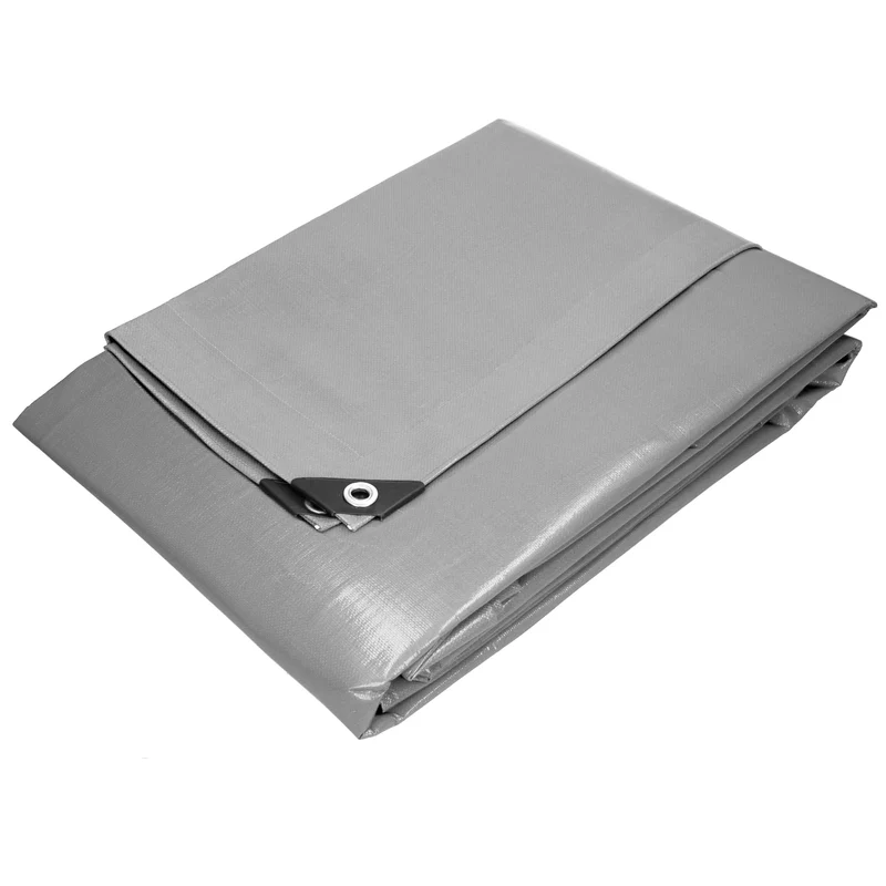 Abdeckplane Gewebeplane mit Ösen 4x6 m 260g/m² in Grau aus PE