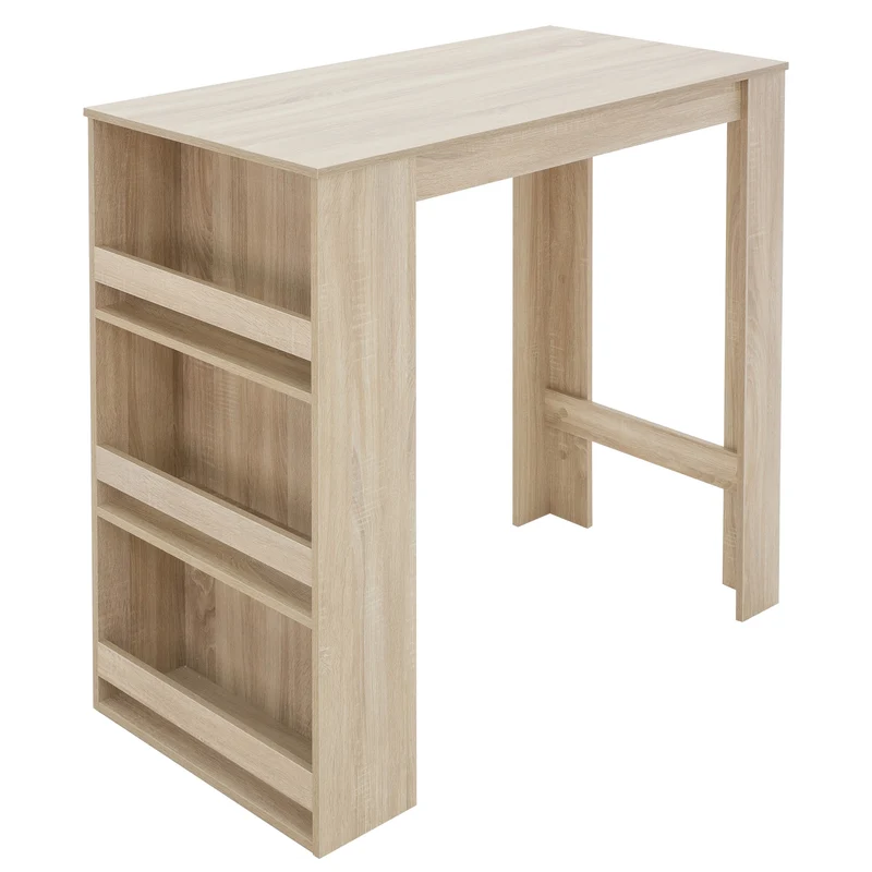 Bartisch mit 3-stufigem Regal 117x106x57 cm Sonoma-Eiche aus Holz ML-Design