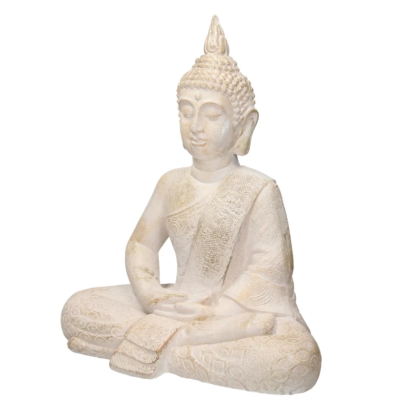 ECD Germany | Buddha Figur sitzend aus wetterfestem Polyresin, Dekoration für Haus, Wohnung & Garten