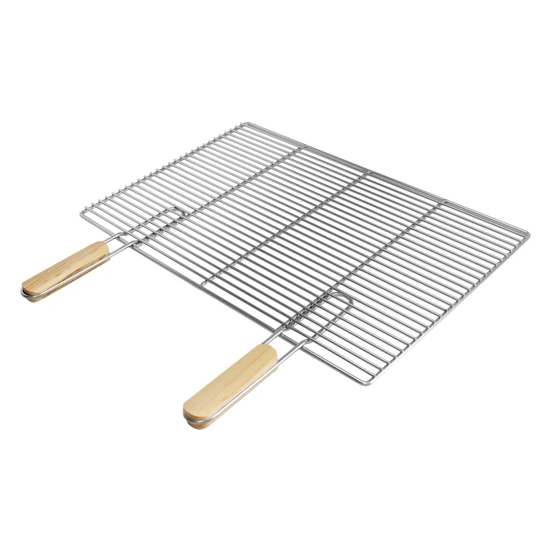 ECD Germany | Grillrost eckig mit abnehmbaren Griffen 60x40 cm Edelstahl, Outdoor Grillplatte robust für Gasgrill Holzkohlegrill BBQ Feuerstelle