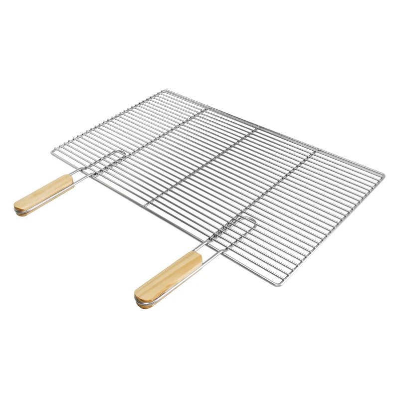 ECD Germany | Grillrost eckig mit abnehmbaren Griffen 67x40 cm Edelstahl, Outdoor Grillplatte robust für Gasgrill Holzkohlegrill BBQ Feuerstelle
