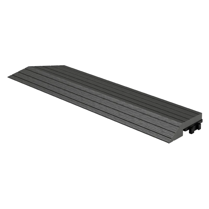 WPC Abschlussleiste 38x2x7,5 cm für WPC Bodenfliese Ecke links Anthrazit ML-Design