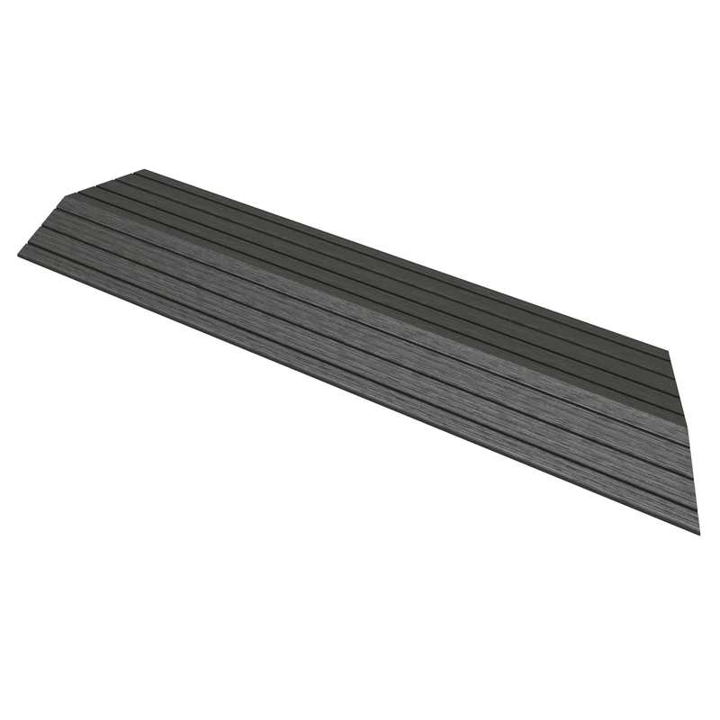 WPC Abschlussleiste 38x2x7,5 cm für WPC Bodenfliese Ecke rechts Anthrazit ML-Design