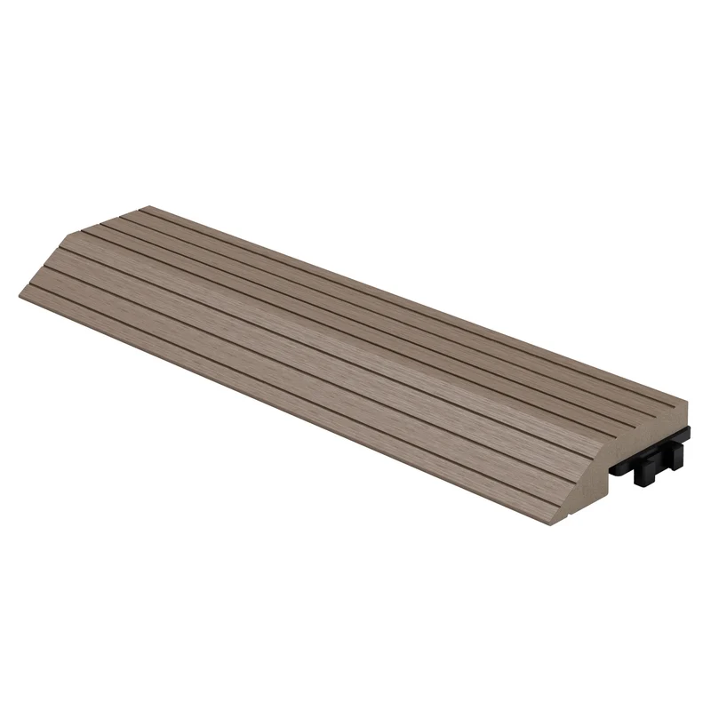 WPC Abschlussleiste 30x2x7,5 cm für WPC Bodenfliese gerade Dunkelbraun ML-Design
