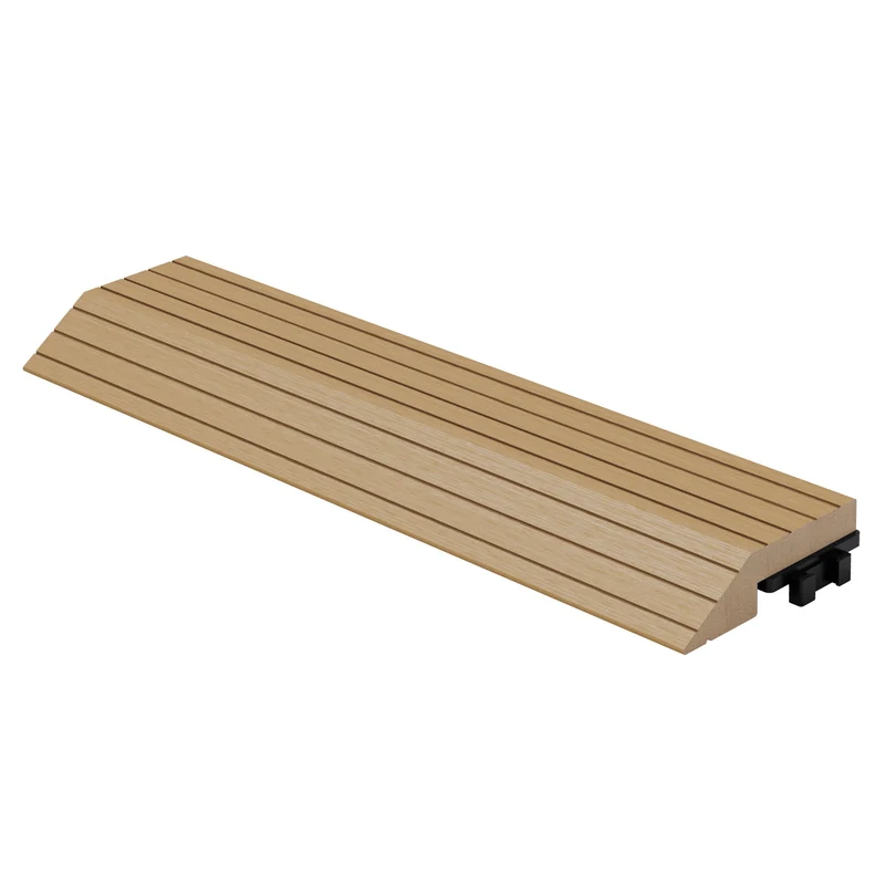 WPC Abschlussleiste 30x2x7,5 cm für WPC Bodenfliese gerade Teak ML-Design