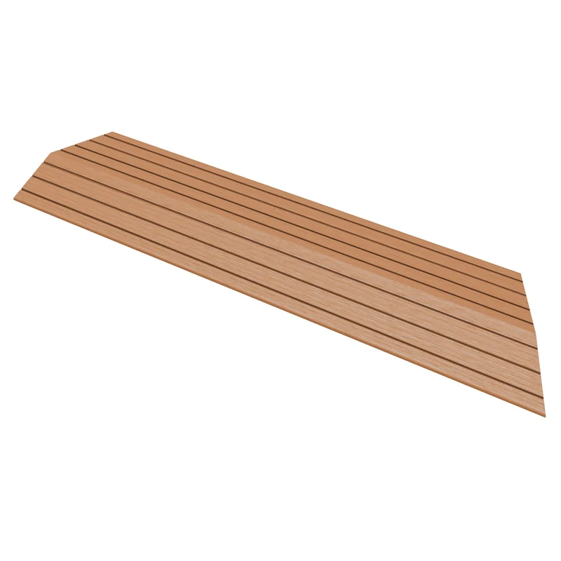 WPC Abschlussleiste 38x2x7,5 cm für WPC Bodenfliese Ecke rechts Hellbraun ML-Design
