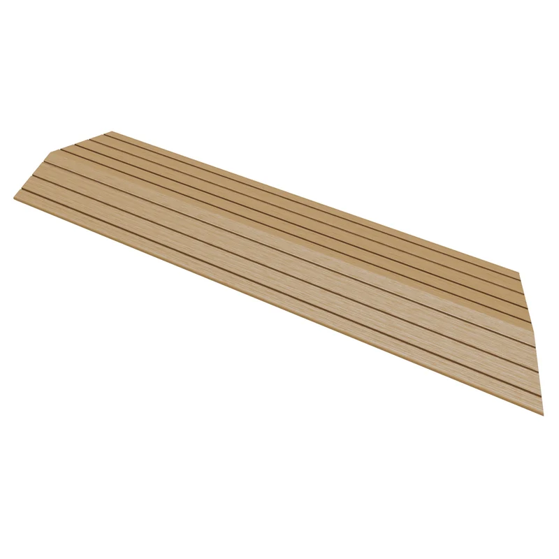 WPC Abschlussleiste 38x2x7,5 cm für WPC Bodenfliese Ecke rechts Teak ML-Design