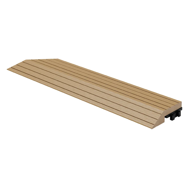 WPC Abschlussleiste 38x2x7,5 cm für WPC Bodenfliese Ecke links Teak ML-Design