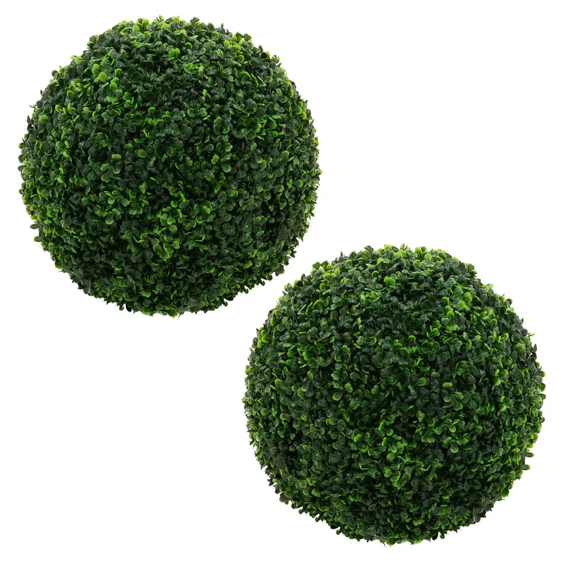 ML-Design | 2er Set Künstlicher Buchsbaumkugel Ø35/45 cm Pflegeleichte Deko Kunstpflanze