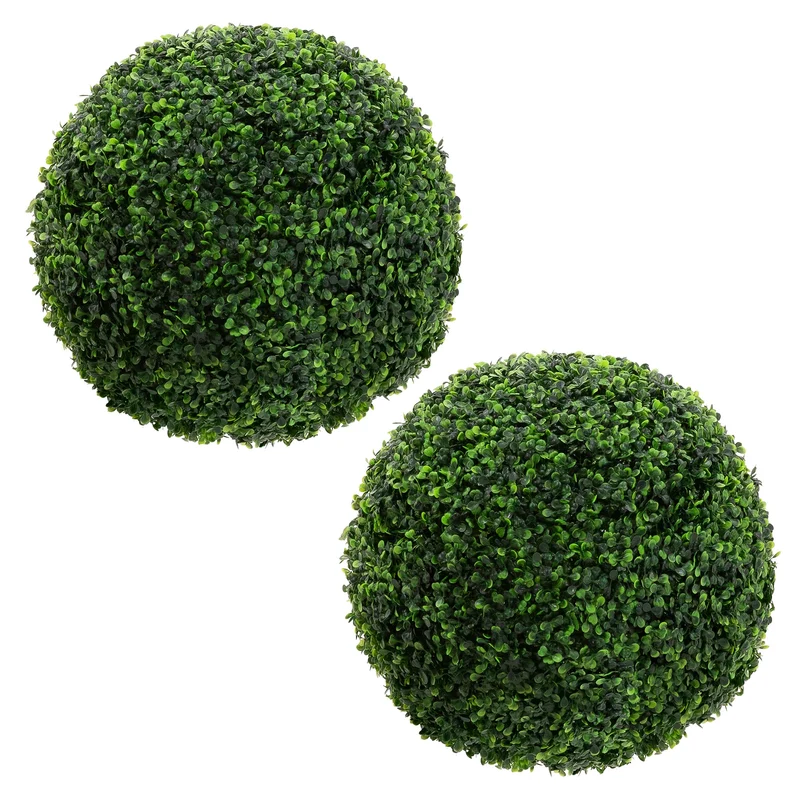 2er Set Künstlicher Buchsbaumkugel Ø45 cm Pflegeleichte Deko Kunstpflanze ML-Design
