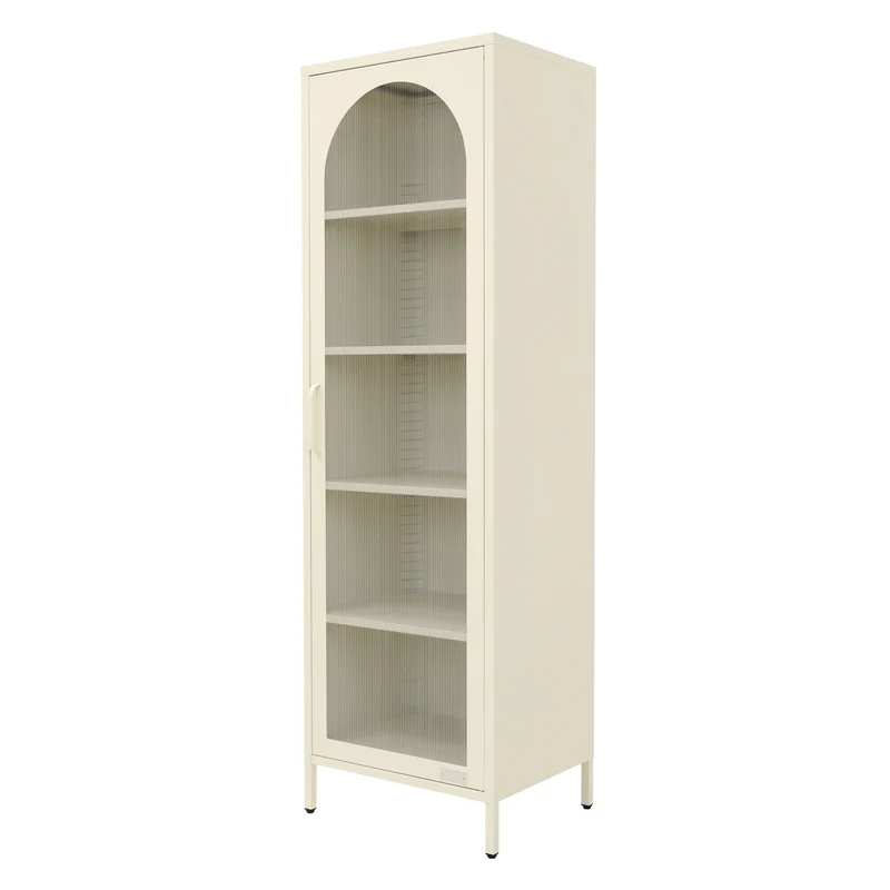 ML-Design | Vitrinenschrank mit 4 Einlegeböden 45x145x35 cm, aus Stahl, Vitrine Büroschrank