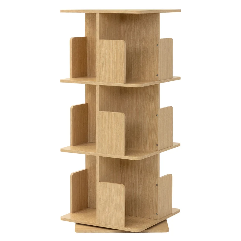ML-Design | Bücherregal 360° drehbare mit Ebenen & Fächern, freistehend Standregal