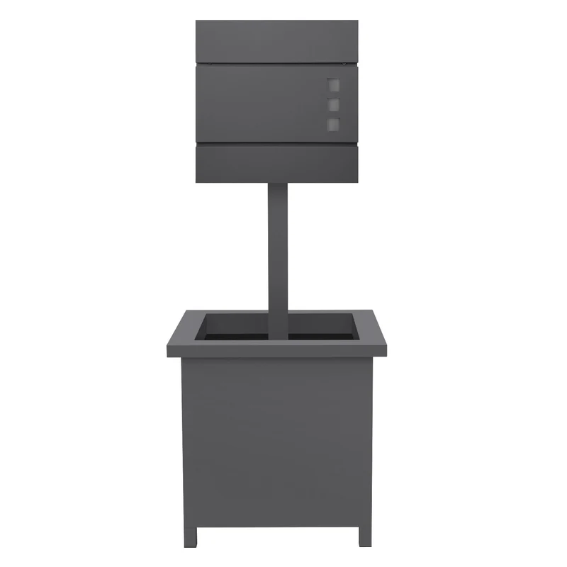 ML-DESIGN | Standbriefkasten freistehend mit Planzkasten in verschiedenen Designs 120 cm hoch Edelstahl Standfuß in Anthrazit