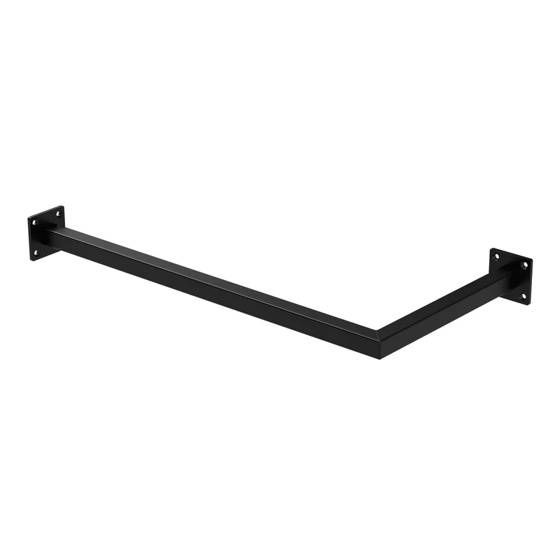 Kleiderstange Garderobe Wandmontage 30 x 60 cm Schwarz aus Stahl ML-Design