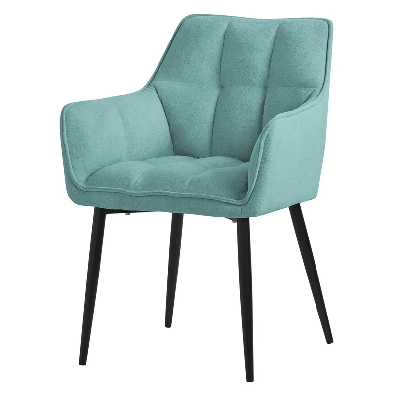Esszimmerstuhl Petrol aus Frotteestoff mit dickem gepolsterter Sitz ML-Design