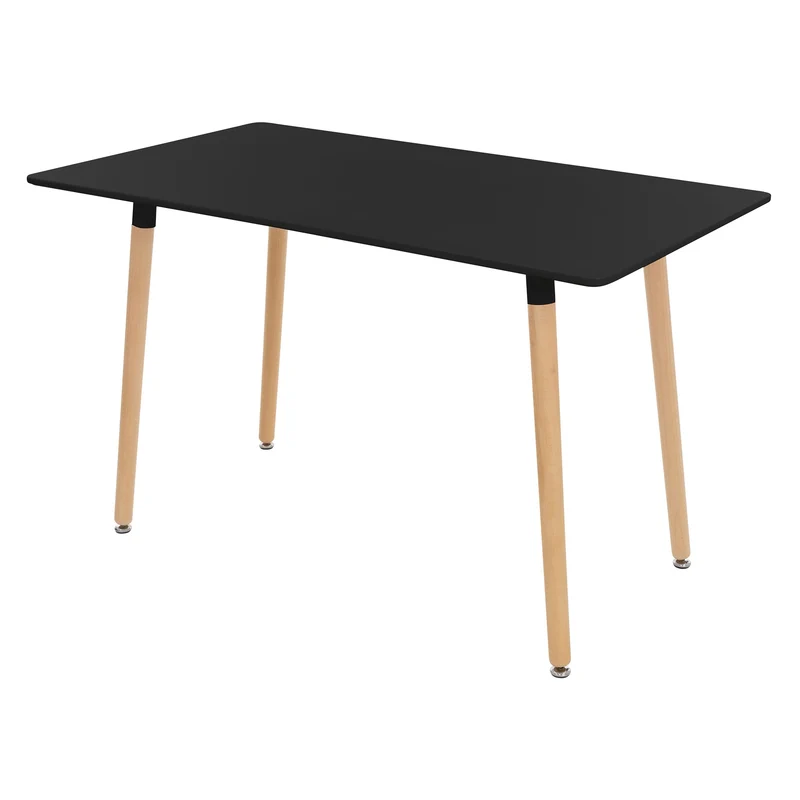 Esstisch aus Holz 120x70 cm Matt Schwarz Esszimmertisch für 4-6 Personen ML-Design