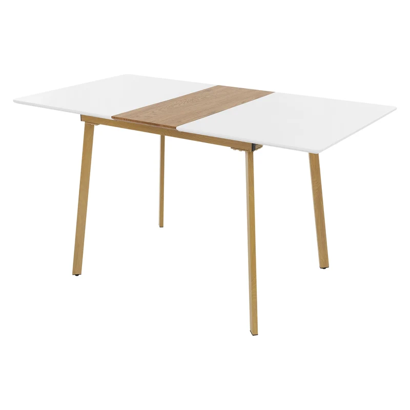 Esstisch ausziehbar in Weiß 110-140x75 cm aus Holz Esszimmertisch für 4-6 Personen ML-Design