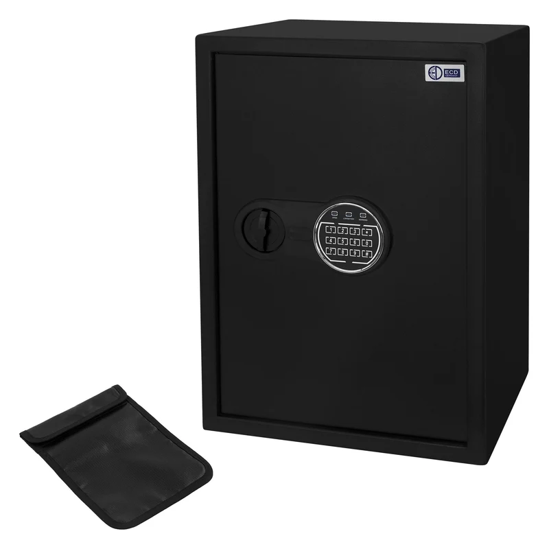 Safe Tresor 43L aus Stahl mit Elektronikschloss, Notschlüsseln und feuerfester Tasche