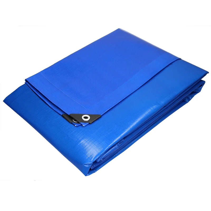 Abdeckplane Gewebeplane mit Ösen 6x8 m 260g/m² in Blau aus PE