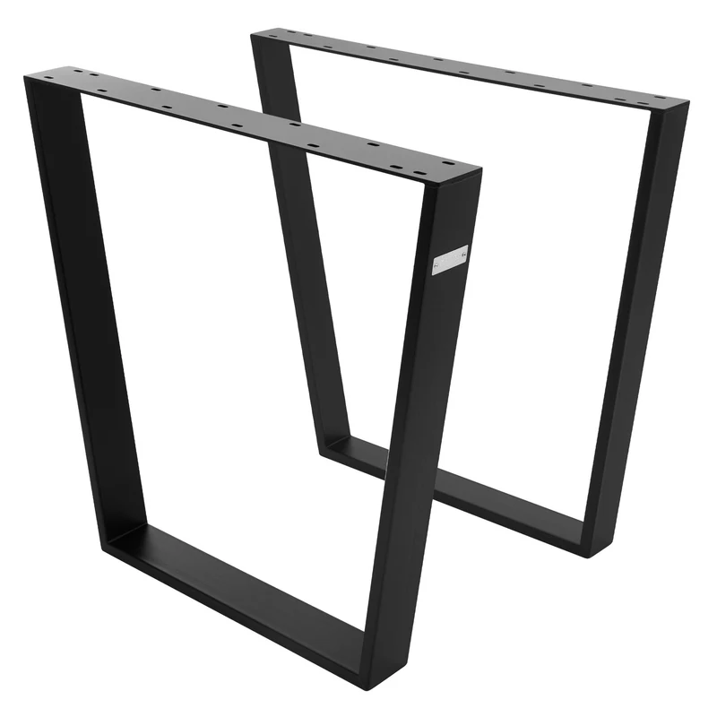 Tischbeine Tischgestell 2er Set V-Design 75 x 72 cm Schwarz matt aus Stahl ML-Design