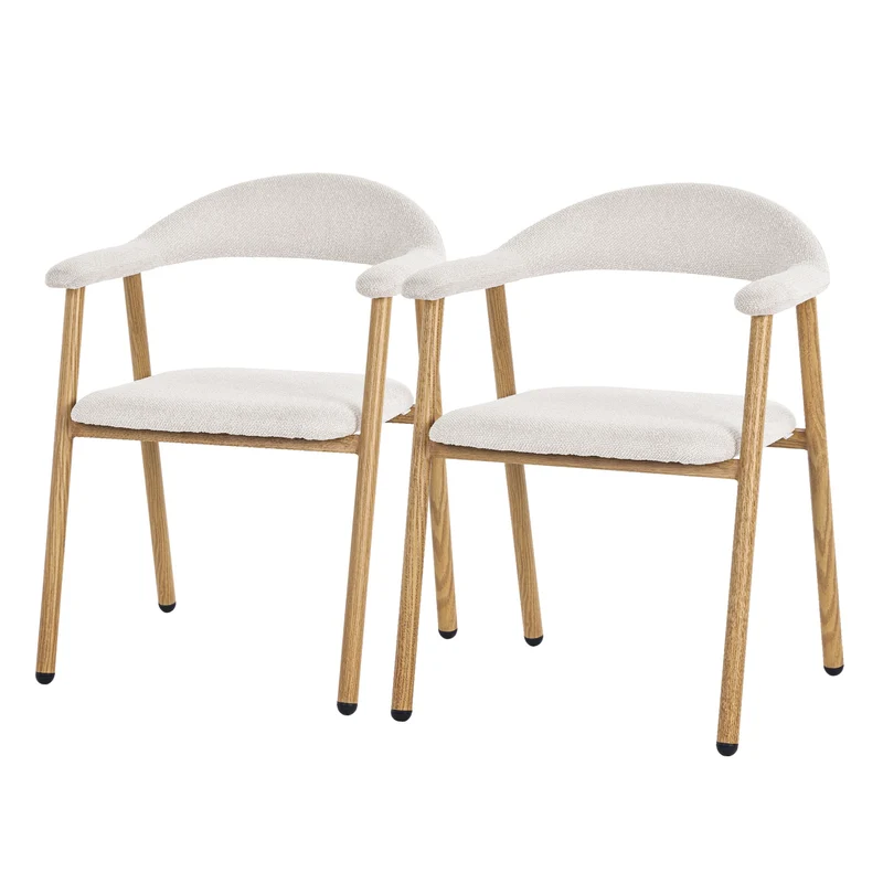 ML-Design | Esszimmerstühle Set mit Armlehne, Rückenlehne & Webstruktur, Wohnzimmerstühle Küchenstühle Polsterstühle