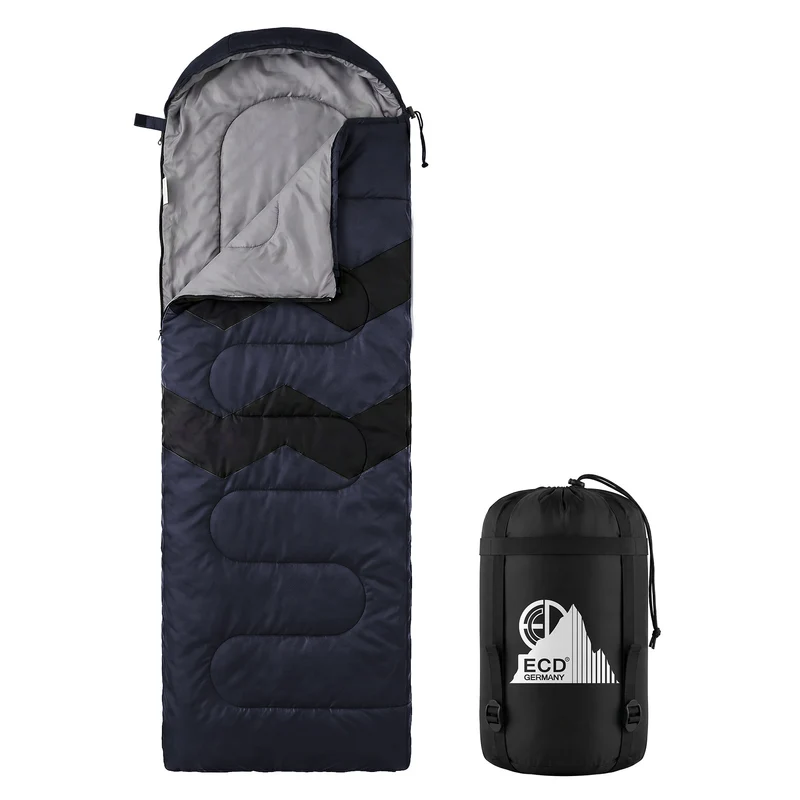 ECD Germany | Schlafsack Outdoor für Camping, 210 cm, 3 Jahreszeiten für Erwachsene, 2in1 Deckenschlafsäcke Wasserabweisend, Warm, Kompakt & Leicht