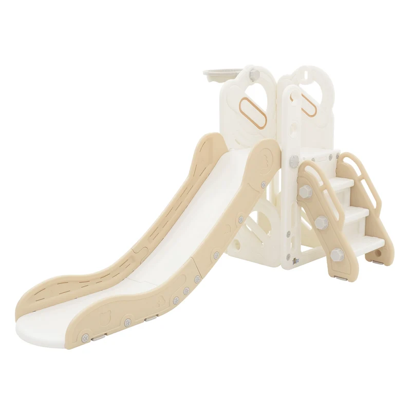 Joyz | Kinder Spielturm 3in1 mit Rutsche, Basketballkorb und Kletterwand Indoor/Outdoor ab 3 Jahren