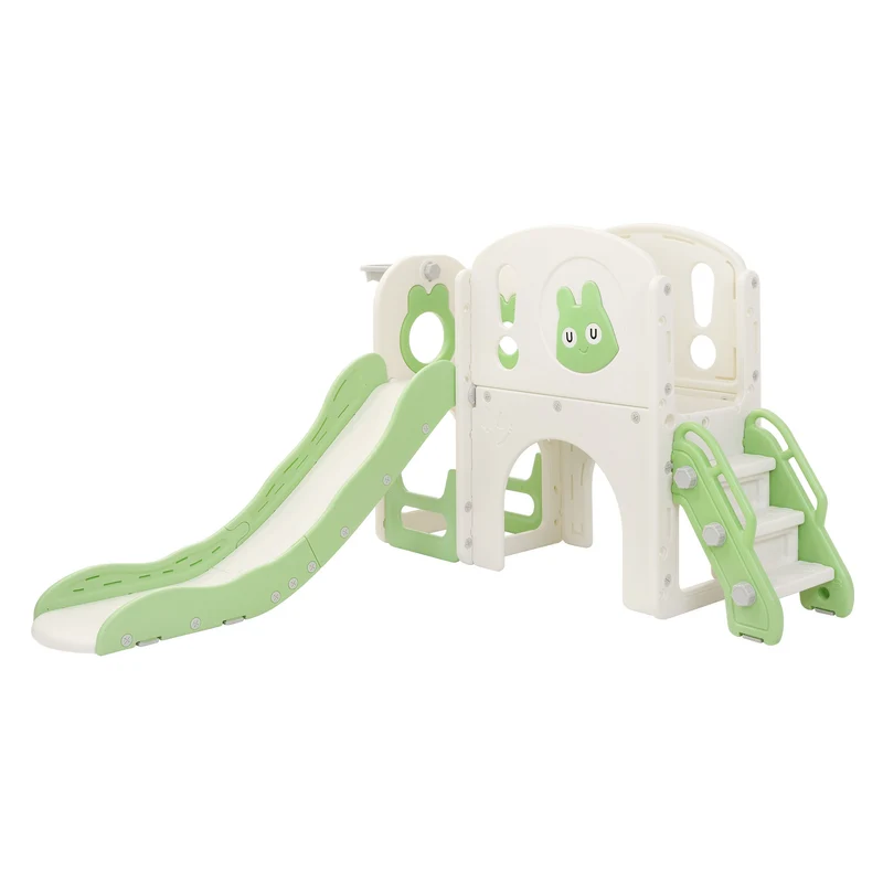 Joyz | Kinderrutsche mit Spielturm 5in1 mit Basketballkorb und Kletterwand Indoor/Outdoor für Kleinkinder ab 3 Jahren