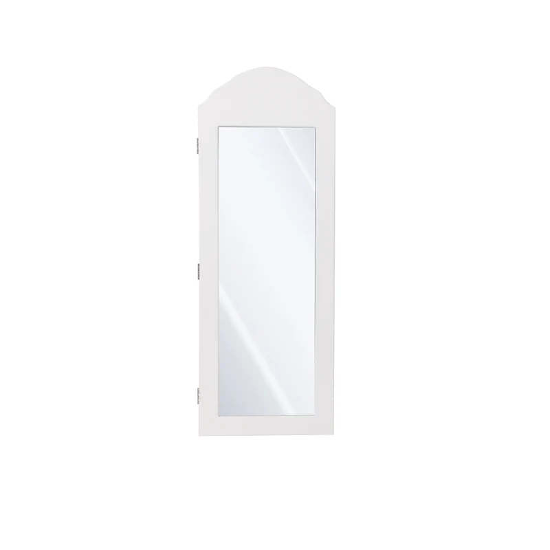 Schmuckschrank mit Spiegel 95x35x9 cm Weiß ML-Design