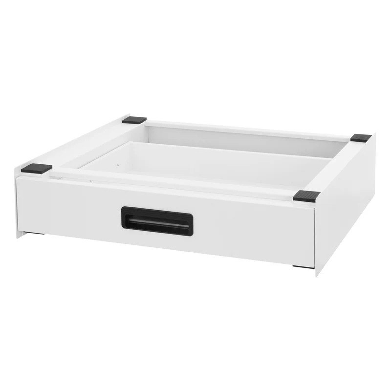 B-Ware Waschmaschinen Verbindungsrahmen mit Schublade 60,5x54 cm Weiß aus Stahl ML-Design
