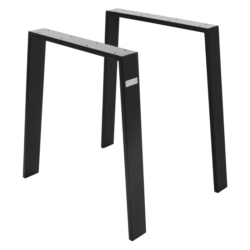 B-Ware Tischbeine 2er Set 75x72 cm Schwarz matt aus Stahl ML-Design