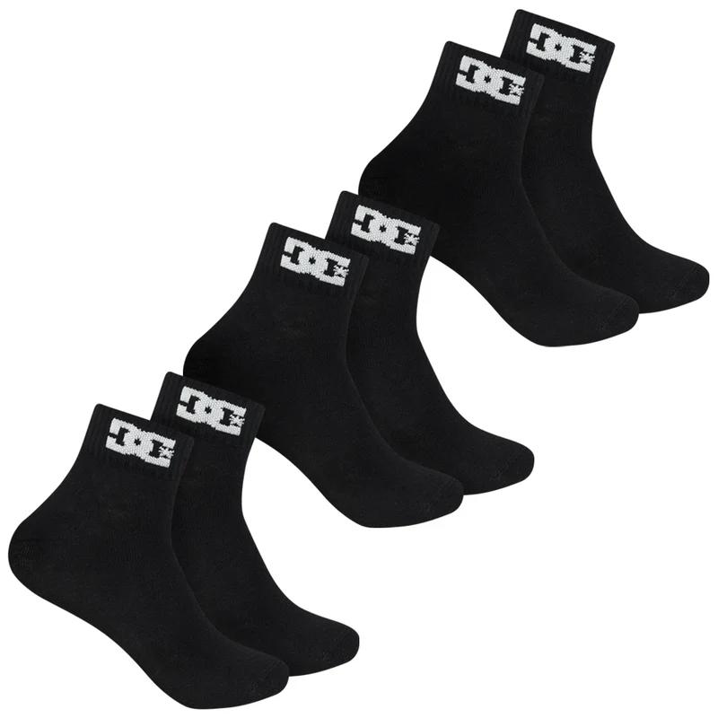 DC Shoes Quarter Unisex Socken 3 Paar schwarz DC-22 QUARTER