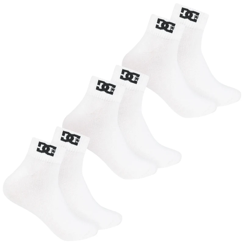 DC Shoes Quarter Unisex Socken 3 Paar weiß DC-21 QUARTER
