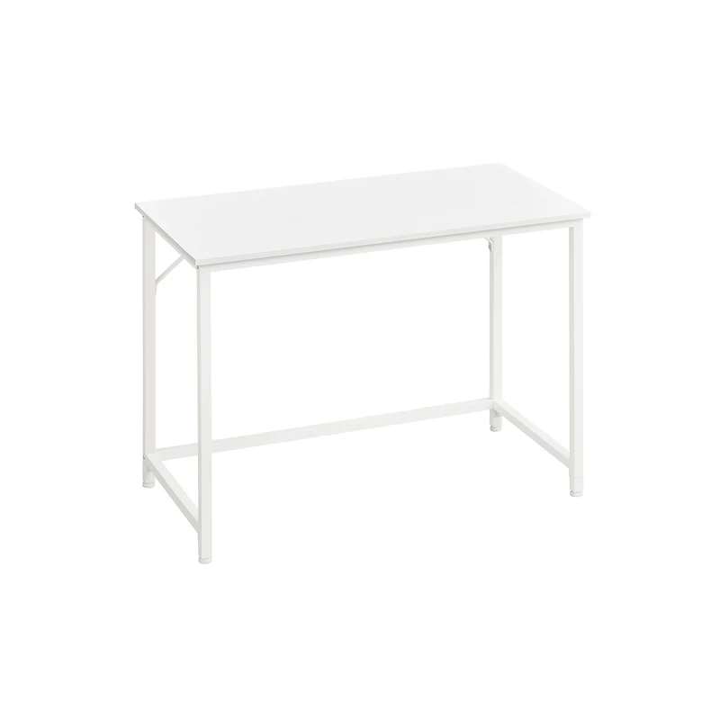 schmaler Bürotisch mit Metallgestell