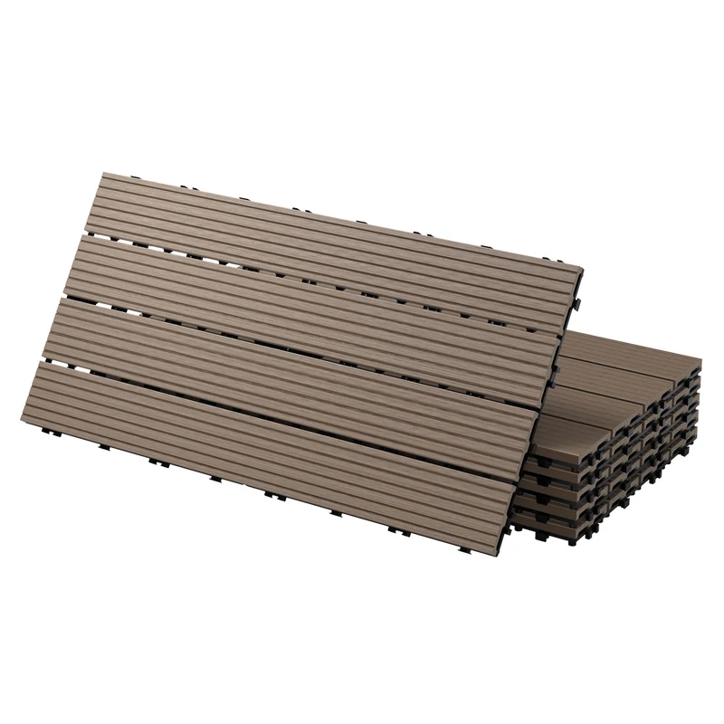 5er Pack WPC Bodenplatte 60x30 dunkelbraun