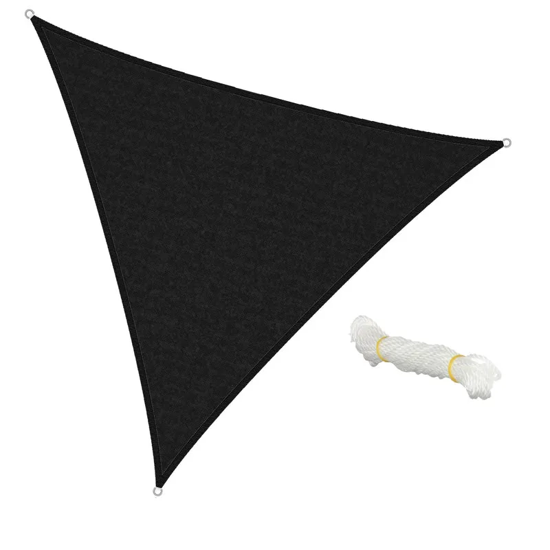 Sonnensegel dreieck 5x5x5 m Anthrazit 100% HDPE mit UV Schutz inkl. Befestigungsseile