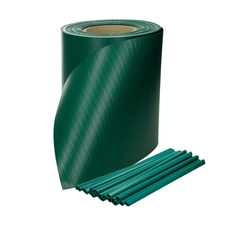 PVC Sichtschutzstreifen Rolle 65 m Grün mit 30 Befestigungsclips