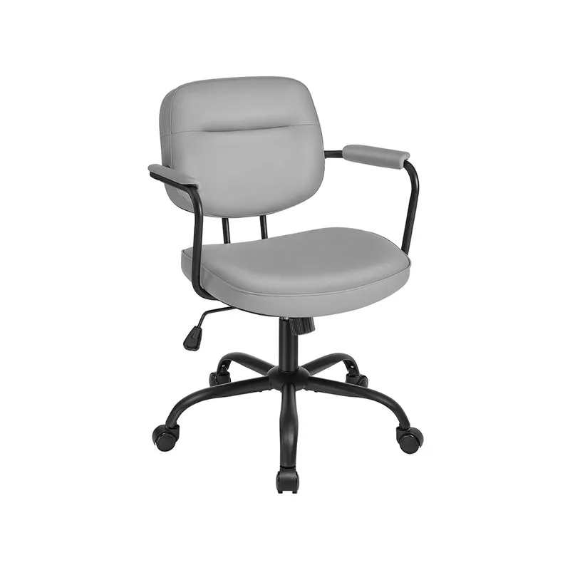 Bürostuhl aus PU mit Armlehnen tintenschwarz