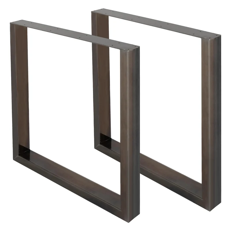 B-Ware Tischbeine Tischgestell 2er Set U-Design 70x72 cm Dunkelgrau aus Stahl