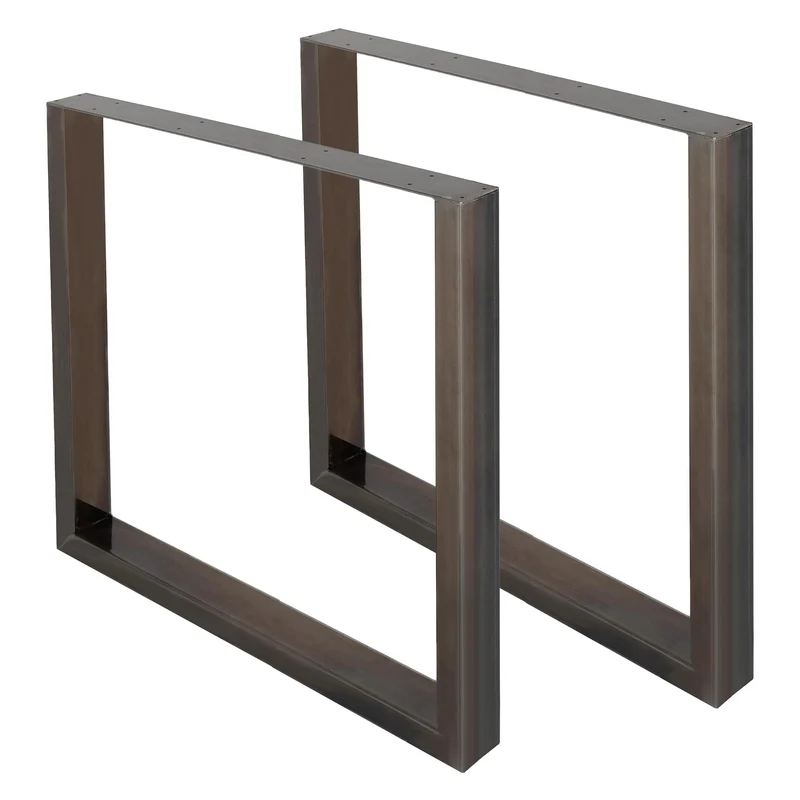 B-Ware Tischbeine Tischgestell 2er Set U-Design 90x72 cm Dunkelgrau aus Stahl