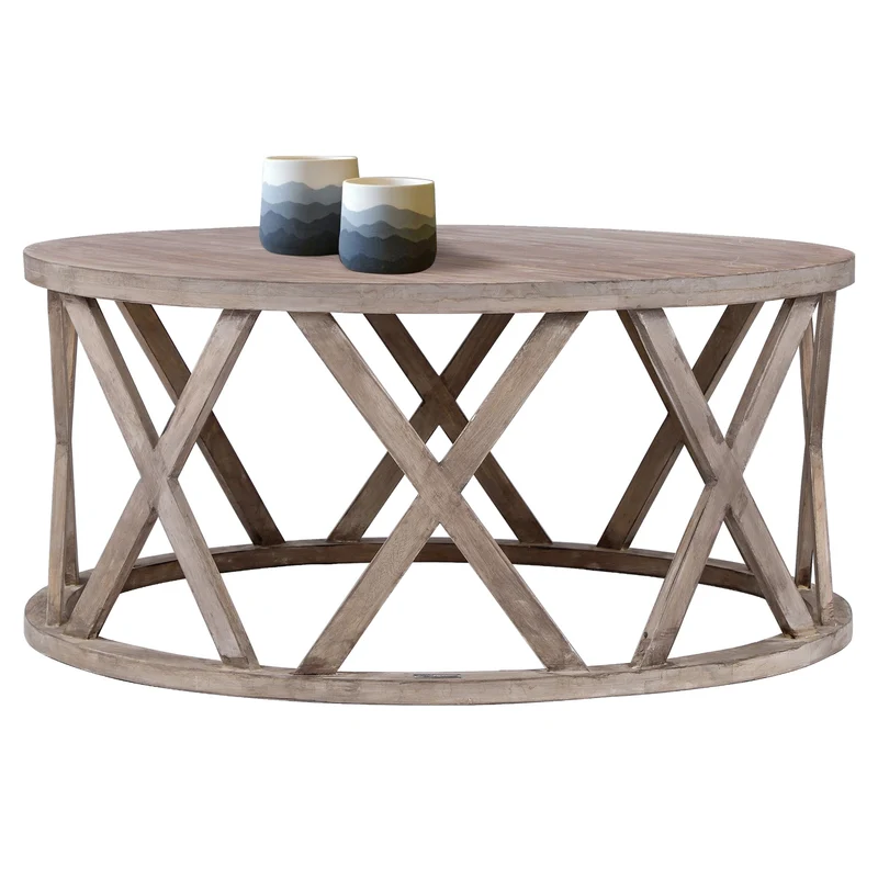 B-Ware Couchtisch Ø 100x45 cm Braun aus Mangoholz WOMO-Design