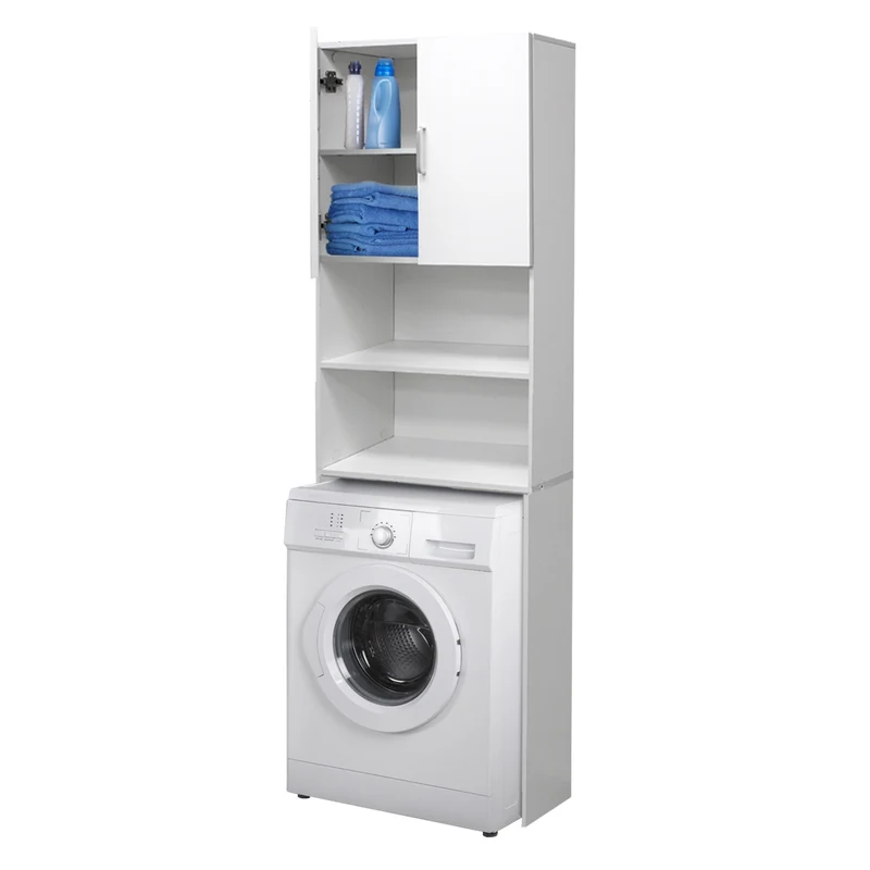 B-Ware Waschmaschinenschrank mit zwei Türen 190x63 cm Weiß