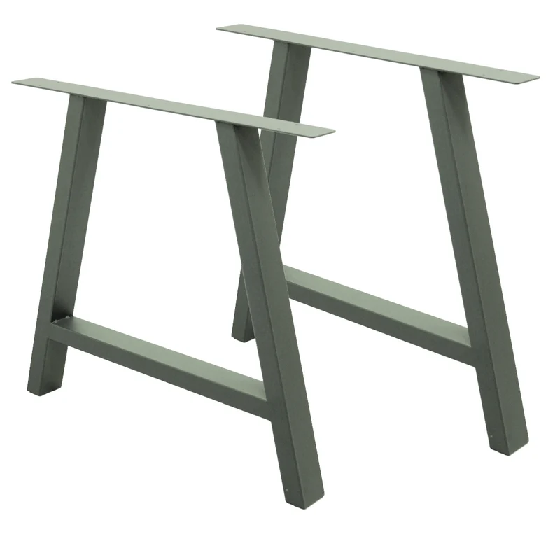 Tischbeine Tischgestell 2er Set A-Design 70 x 72 cm Steingrau aus Stahl ML-Design