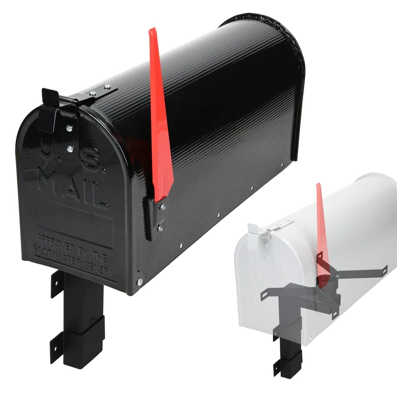 Briefkasten US Mailbox inkl. Wandhalterung Schwarz aus Aluminium ML-Design