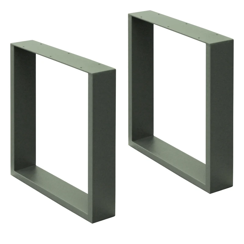 Tischbeine Tischgestell 2er Set U-Design 30 x 43 cm Steingrau aus Stahl ML-Design
