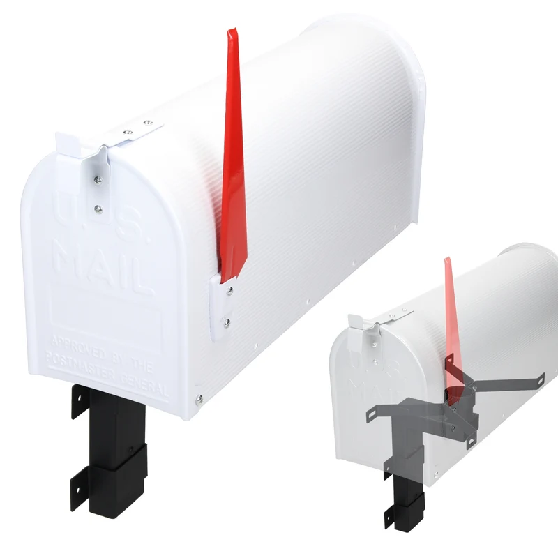 Briefkasten US Mailbox inkl. Wandhalterung Weiß aus Aluminium ML-Design