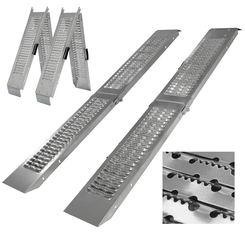 2er Set klappbare Auffahrrampe 180 cm, belastbar bis 400 kg, aus Stahl